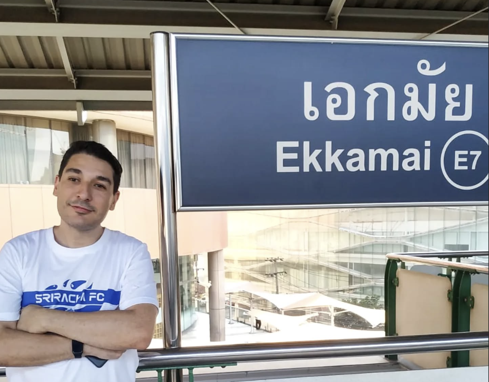 Luisfer Romero Calero at Ekkamai BTS Station in Bangkok